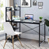 47.5 Inch Writing Study Computer Desk with 4-Tier Shelves-Black - Color: Black - Minihomy