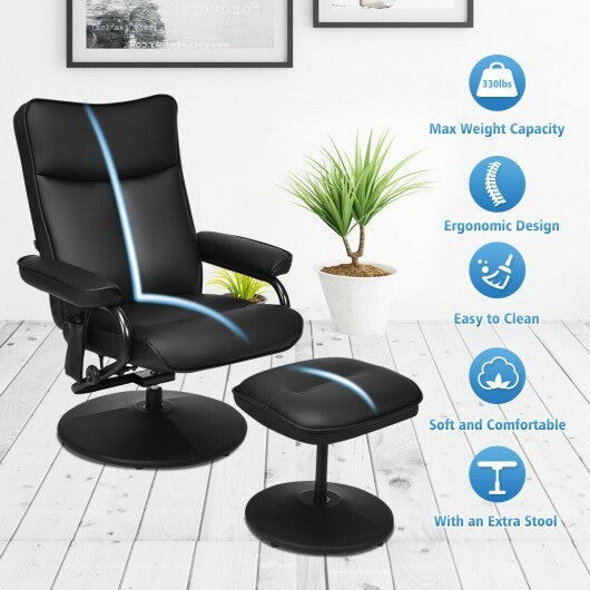 Electric Massage Recliner Chair with Ottoman and Remote Control - Minihomy