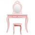 Kids Princess Makeup Dressing Play Table Set with Mirror -Pink - Minihomy