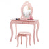 Kids Princess Makeup Dressing Play Table Set with Mirror -Pink - Color: Pink - Minihomy