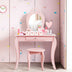 Kids Princess Makeup Dressing Play Table Set with Mirror -Pink - Minihomy