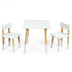 Kids Wooden Table and 2 Chairs Set-White - Color: White - Minihomy