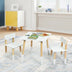 Kids Wooden Table and 2 Chairs Set-White - Color: White - Minihomy