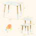 Kids Wooden Table and 2 Chairs Set-White - Minihomy