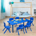 Kids Plastic Rectangular Learn and Play Table-Blue - Color: Blue - Minihomy