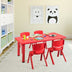 Kids Plastic Rectangular Learn and Play Table-Red - Color: Red - Minihomy