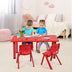 Kids Plastic Rectangular Learn and Play Table-Red - Color: Red - Minihomy