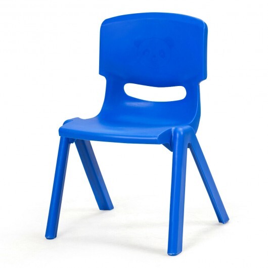 6-pack Kids Plastic Stackable Classroom Chairs-Blue - Color: Blue - Minihomy