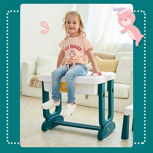 5-in-1 Kids Activity Table Set - Color: White - Minihomy