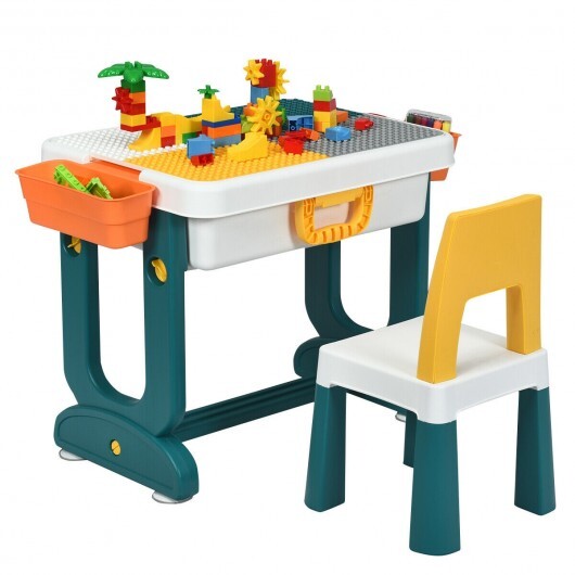 5-in-1 Kids Activity Table Set - Color: White - Minihomy