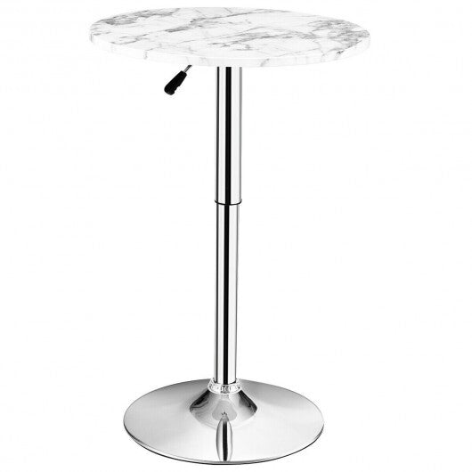 360? Swivel Cocktail Pub Table with Sliver Leg and Base-White - Minihomy