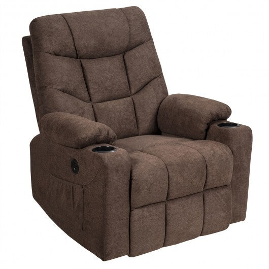 Electric Power Lift Recliner Massage Sofa-Brown - Minihomy