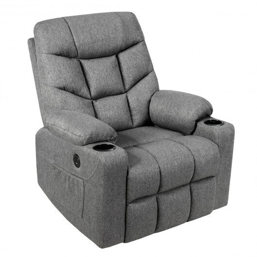 Electric Power Lift Recliner Massage Sofa-Brown - Minihomy