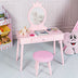 Kids Vanity Makeup Table and Chair Set Make Up Stool - Color: Pink - Minihomy