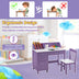 Kids Wooden Writing Furniture Set with Drawer and Storage Cabinet-Purple - Color: Purple - Minihomy