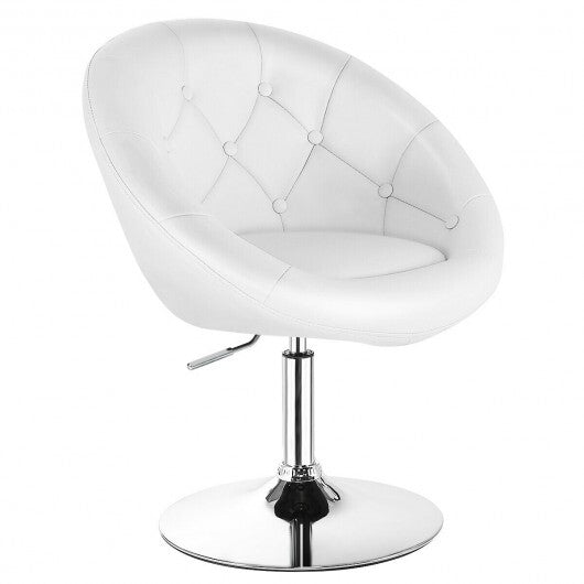 1 Piece Adjustable Modern Swivel Round Tufted Chair - Minihomy