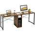 79 Inches Multifunctional Office Desk for 2 Person with Storage-Brown - Color: Brown - Minihomy