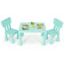 3 Pieces Toddler Multi Activity Play Dining Study Kids Table and Chair Set-Green - Color: Green - Minihomy