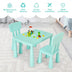 3 Pieces Toddler Multi Activity Play Dining Study Kids Table and Chair Set-Green - Color: Green - Minihomy