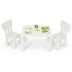 3 Pieces Toddler Multi Activity Play Dining Study Kids Table and Chair Set-White - Color: White - Minihomy