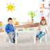 3 Pieces Toddler Multi Activity Play Dining Study Kids Table and Chair Set-White - Color: White - Minihomy