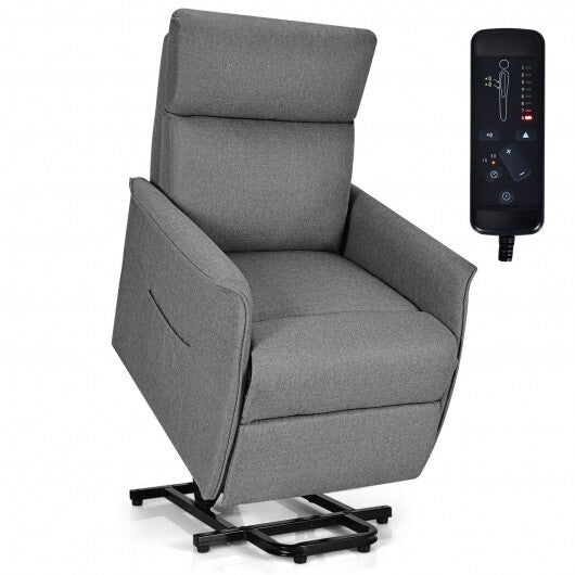 Power Lift Massage Recliner Chair for Elderly with Heavy Padded Cushion-Brown