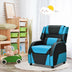 Kids Youth PU Leather Gaming Sofa Recliner with Headrest and Footrest - Blue - Minihomy