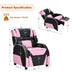 Kids Youth PU Leather Gaming Sofa Recliner with Headrest and Footrest - Pink - Minihomy