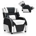 Kids Youth PU Leather Gaming Sofa Recliner with Headrest and Footrest - White - Minihomy