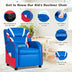 Kids Leather Recliner Chair with Side Pockets-Blue - Color: Blue - Minihomy