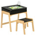 Kids Activity Table and Chair Set with Storage Space for Homeschooling-Black - Color: Black - Minihomy