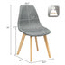 2 Pieces Modern Dining Chair Set with Wood Legs and Fabric Cushion Seat - Minihomy