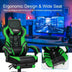 Adjustable Gaming Chair with Footrest for Home Office-Green - Color: Green - Minihomy