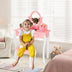 Kids Vanity Princess Makeup Dressing Table Stool Set with Mirror and Drawer-Pink - Color: Pink - Minihomy