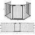 115 Inch Length 5 Panel Adjustable Wide Fireplace Fence-Black - Color: Black - Minihomy