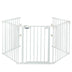 115 Inch Length 5 Panel Adjustable Wide Fireplace Fence-White - Color: White - Minihomy