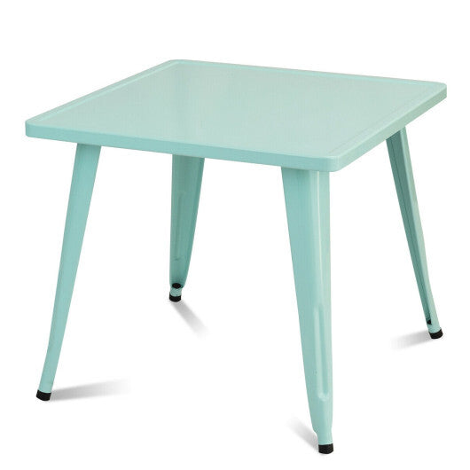 27'' Kids Square Steel Table Play Learn Activity Table-Blue - Color: Blue - Minihomy