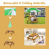 3-in-1 Kids Outdoor Picnic Water Sand Table with Umbrella Play Boxes - Color: Green - Minihomy