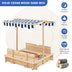 Kids Wooden Sandbox with Canopy and Bench Seats - Color: Blue - Minihomy