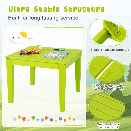 25.5 Inch Square Kids Activity Play Table-Green - Color: Green - Minihomy