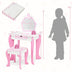 2-in-1 Toddler Vanity Set with Detachable Top & Cute Flower Patterns-White - Color: White - Minihomy