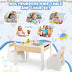 4-in-1 Wooden Activity Kids Table and Chairs with Storage and Detachable Blackboard-White - Color: White - Minihomy