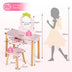 2-in-1 Children Vanity Table Stool Set with Mirror-Pink - Color: Pink - Minihomy