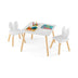 3 Pieces Kids Table and Chairs Set for Arts Crafts Snack Time-White - Color: White - Minihomy