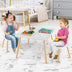 3 Pieces Kids Table and Chairs Set for Arts Crafts Snack Time-White - Color: White - Minihomy