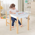 Kids Art Table and Chair Set with Drawer Paper Roll and 2 Markers-White - Color: White - Minihomy