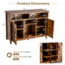 Farmhouse Sideboard with Detachable Wine Rack and Cabinets-Rustic Brown - Minihomy