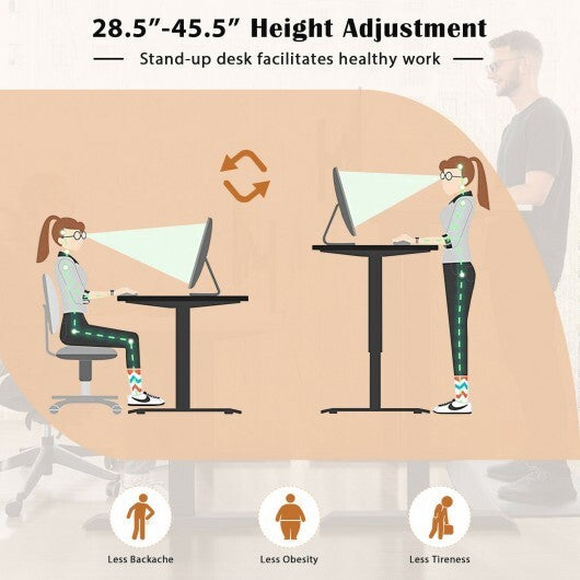 L-shaped Electric Standing Desk with 4 Memory Positions and LCD Display-Black - Color: Black - Minihomy