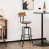 Adjustable Swivel Counter-Height Stool with Arc-Shaped Backrest - Minihomy