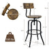 Adjustable Swivel Counter-Height Stool with Arc-Shaped Backrest - Minihomy